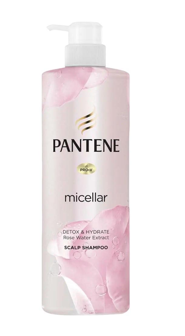 530 ml Pan tene micellar Detox & Hydrate Rose Water Extract Scalp Shampoo International Thailand product used for male/ female ( made in Thailand )